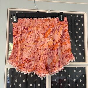 Poupette St. Barth Pink and Orange Floral Shorts